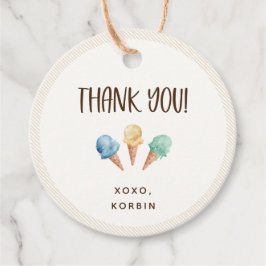 Ice Cream Thema Vielen Dank für die Tags Geschenkanhänger