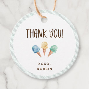 Ice Cream Thema Vielen Dank für die Tags Geschenkanhänger