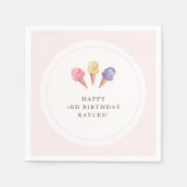 Ice Cream Theme Geburtstagsparty Serviette (Vorderseite)