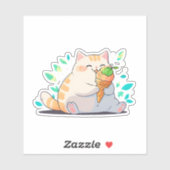 Ice Cream Time Chubby Cat Sticker (Blatt)