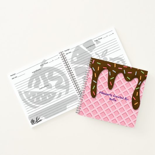 ICE CREAM TROPFEN CONE Spiral Reciy Notebook Notizblock (Innenseite)