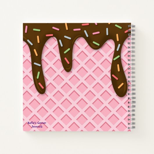 ICE CREAM TROPFEN CONE Spiral Reciy Notebook Notizblock (Rückseite)