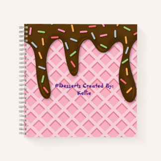 ICE CREAM TROPFEN CONE Spiral Reciy Notebook Notizblock