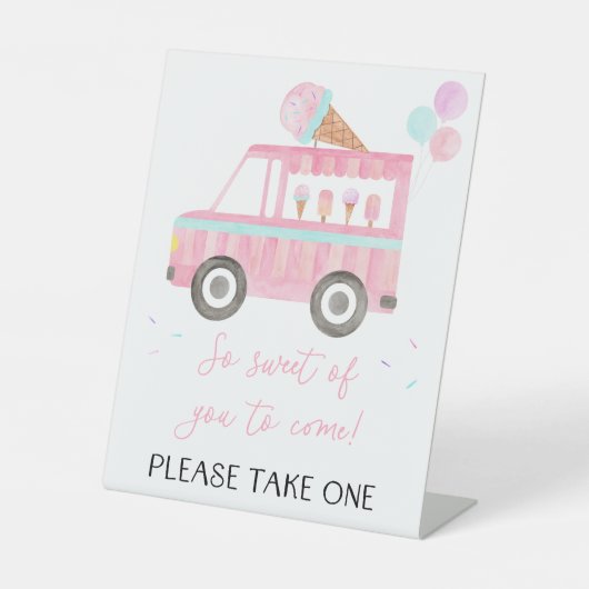 Ice Cream Truck Birthday Gevor Sockelschild (Vorderseite)