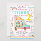 Ice Cream Truck Birthday Girl Einladung (Vorderseite)