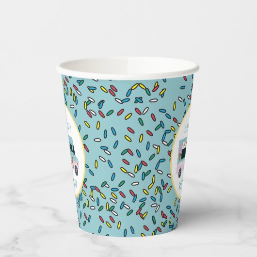 Ice Cream Truck Design Birthday Party Pappbecher (Links)