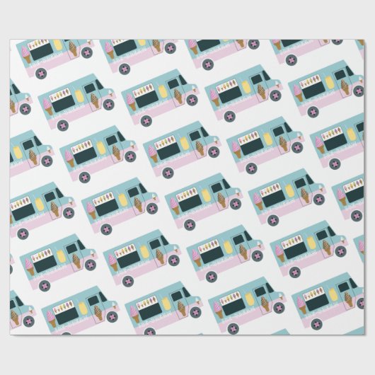 Ice Cream Truck Design Geschenkpapier (Flach)