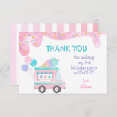 Ice Cream Truck Geburtstagsparty Dankeschön Karten (Vorne/Hinten)