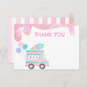 Ice Cream Truck Geburtstagsparty Dankeschön Karten (Vorne/Hinten)