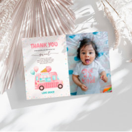 Ice Cream Truck Hier ist das Scoop Birthday Foto Dankeskarte