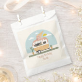 Ice Cream Truck Pink Camper Girls Geburtstag Geschenktütchen (Ausgeschnitten)
