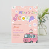 Ice Cream Truck Scoops 2nd Birthday Einladung (Stehend Vorderseite)