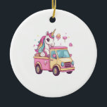 Ice Cream Truck Unicorn (1) Keramik Ornament<br><div class="desc">Ice Cream Truck Unicorn (1)</div>