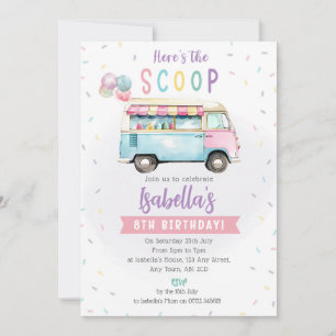Ice Cream Van Birthday Invite - Hier ist der Scoop Einladung