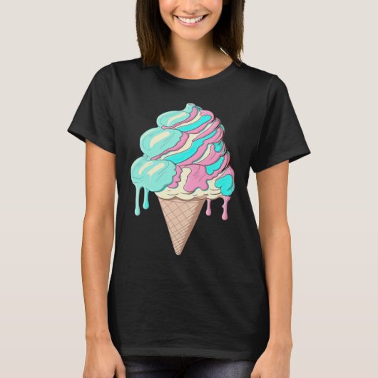 Ice Cream Vaporwave Retrowave Aesthetic T-Shirt (Vorderseite)