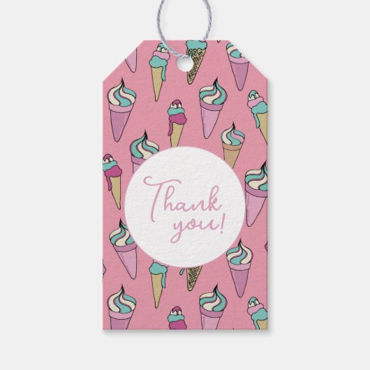 Ice Cream Vielen Dank Geschenkanhänger (Vorderseite)
