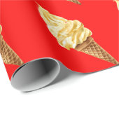 Ice-cream Vivid red Geschenkpapier (Rolleneckpunkt)