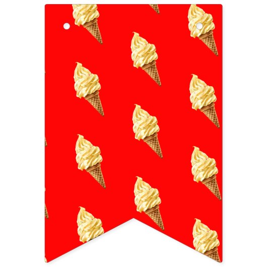 Ice-cream Vivid red Wimpelkette (Erste Fahne)