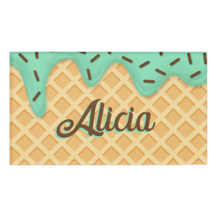 Ice Cream Waffle Cone Name Markierung Namenschild