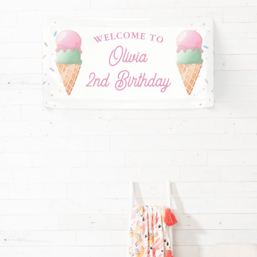Ice Cream Welcome Birthday Banner (InSitu)