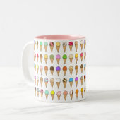 "Ice Creams of Many Flavors" Pattern Zweifarbige Tasse (Vorderseite Links)