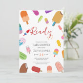 Ice Creme Babydusche Einladung (Stehend Vorderseite)