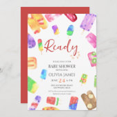 Ice Creme Babydusche Einladung (Vorne/Hinten)