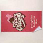 Ice Creme, benutzerdefinierter Text und Farbhandtu Strandtuch (Vorderseite)