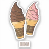 Ice-Creme-Cartoon Aufkleber (Vorderseite)