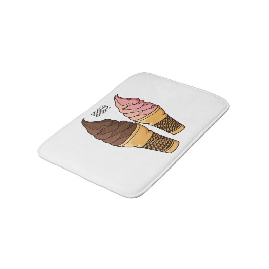 Ice-Creme-Cartoon Badematte (Schrägansicht)