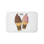 Ice-Creme-Cartoon Badematte (Vorderseite)