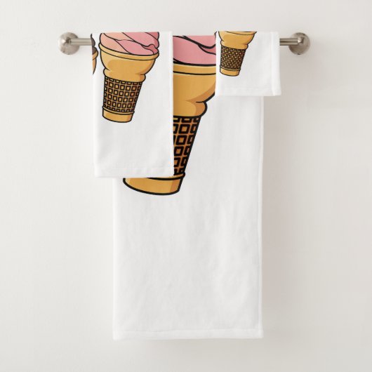 Ice-Creme-Cartoon Badhandtuch Set (Insitu)