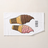 Ice-Creme-Cartoon Badhandtuch Set (Handtuch)