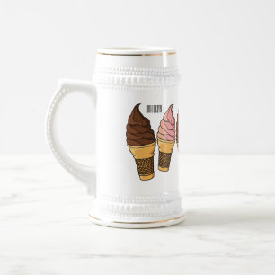 Ice-Creme-Cartoon Bierglas