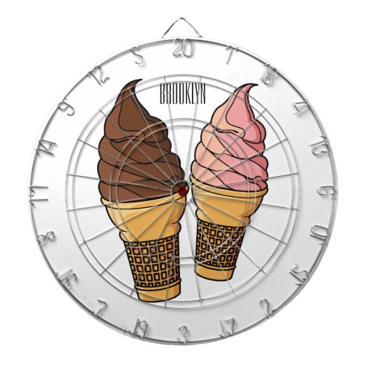 Ice-Creme-Cartoon Dartscheibe (vorne)