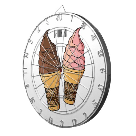 Ice-Creme-Cartoon Dartscheibe (Vorderseite rechts)