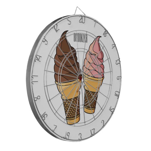Ice-Creme-Cartoon Dartscheibe (Vorderseite Links)