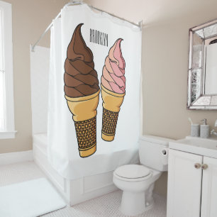 Ice-Creme-Cartoon Duschvorhang