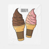 Ice-Creme-Cartoon Fleecedecke (Vorderseite)