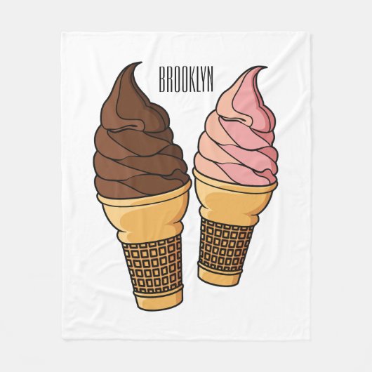 Ice-Creme-Cartoon Fleecedecke (Vorderseite)