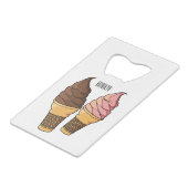 Ice-Creme-Cartoon Geldbeutel Flaschenöffner (Vorderseite Schrägansicht)