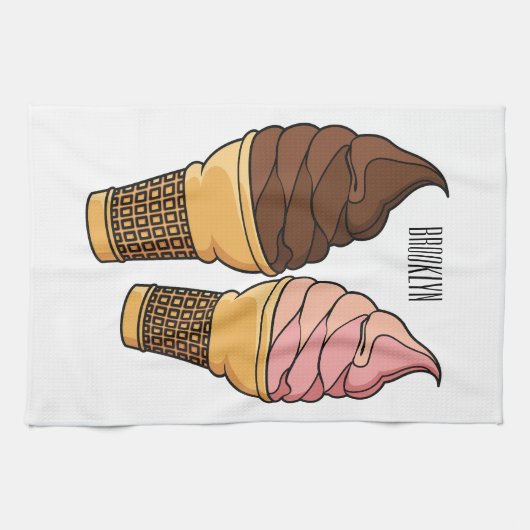 Ice-Creme-Cartoon Geschirrtuch (Horizontal)