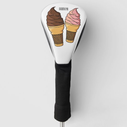 Ice-Creme-Cartoon Golf Headcover (Vorderseite)