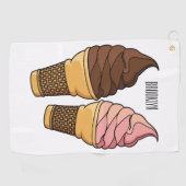 Ice-Creme-Cartoon Golfhandtuch (Horizontal)
