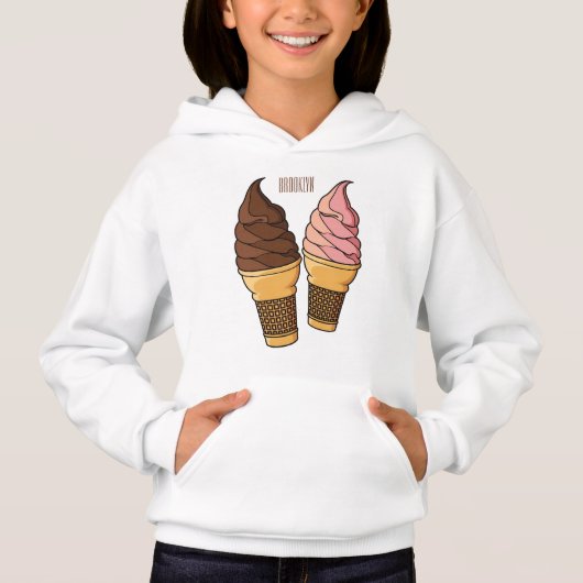 Ice-Creme-Cartoon Hoodie (Vorderseite)