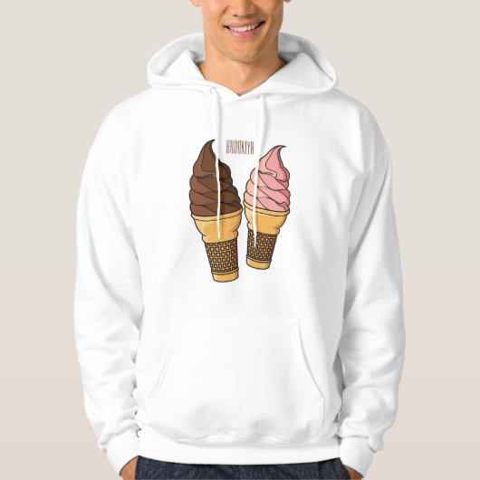 Ice-Creme-Cartoon Hoodie (Vorderseite)