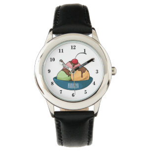 Ice Creme Cartoon Illustration Armbanduhr