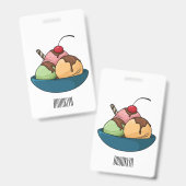 Ice Creme Cartoon Illustration Ausweis (Vorder- & Rückseite)