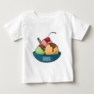 Ice Creme Cartoon Illustration Baby T-shirt