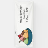 Ice Creme Cartoon Illustration Banner (Vertikal)